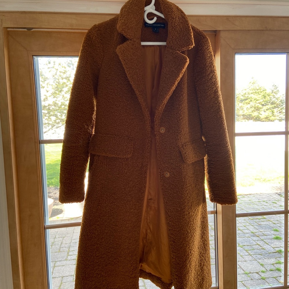 French Connection Brown Teddy Coat